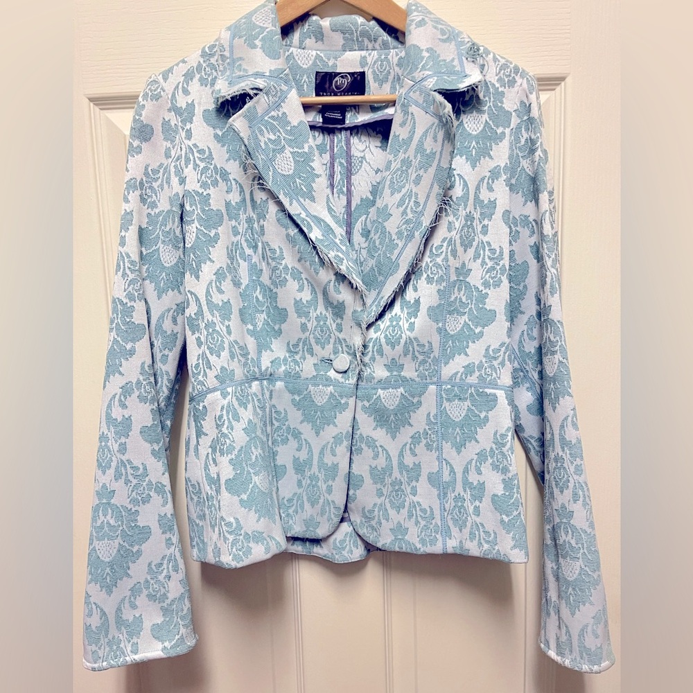 Anthropologie Damask rough edge blazer